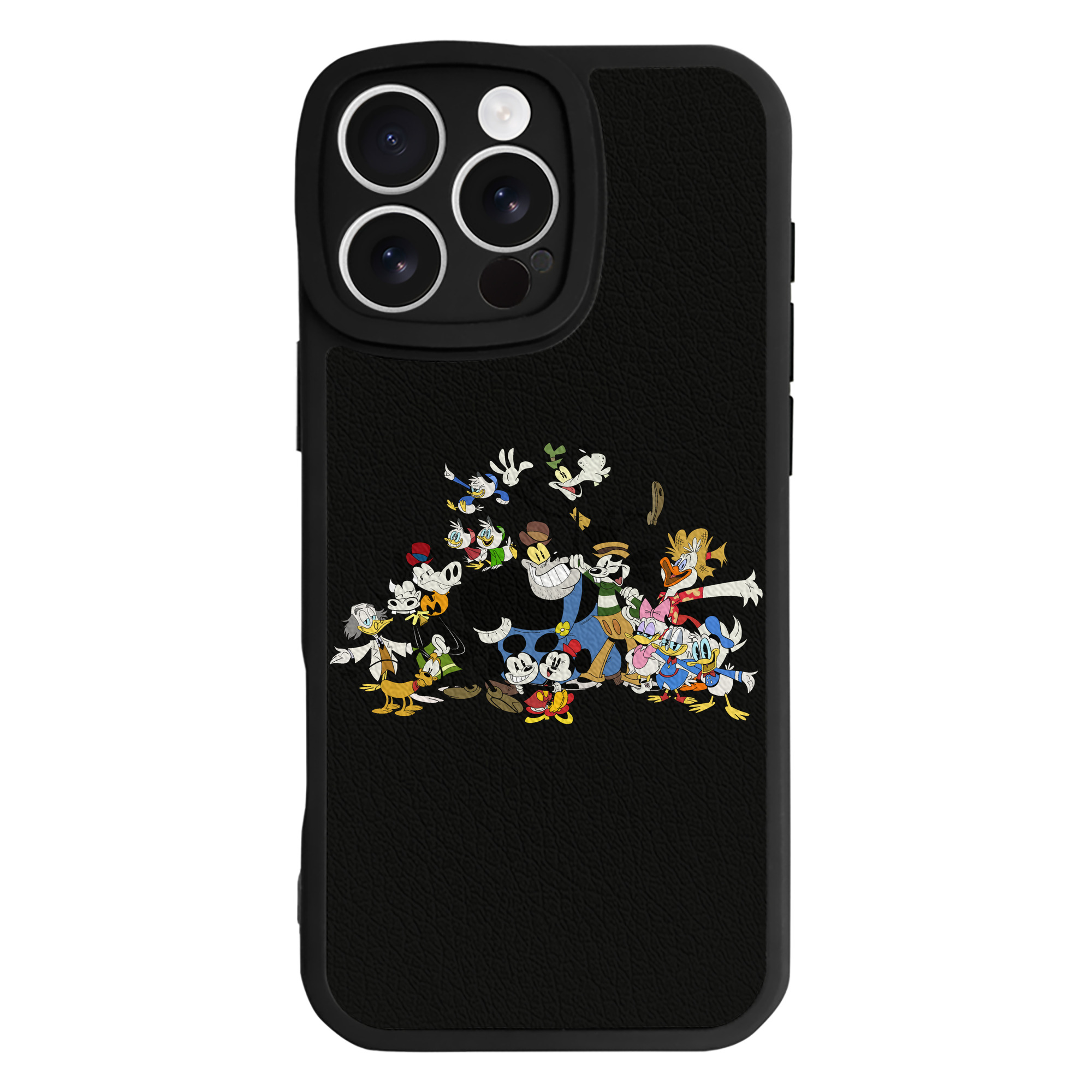 （画像用） ミッキーマウス Mickey Mouse 【iPhone 16シリーズ対応】シリコンスマホケース（レザー調） 材質：シリコン